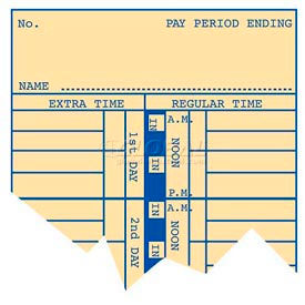 Weekly / Bi-Weekly Time Card For Electronic Time Clock