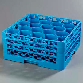Carlisle RW20-214 - Opticlean Newave 20-Compartment Glass Rack W/ 3 Extenders Carlisle Blue