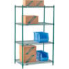 Nexel® 4 Shelf Poly-Green® Wire Shelving Unit Starter 36""W x 21""D x 63""H