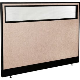 Interion® Office Partition Panel with Partial Window & Raceway 60-1/4""W x 46""H Tan