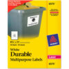 Avery® Permanent Durable ID Laser Labels 8-1/2 x 11 White 50/Pack