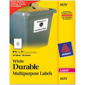 Avery® Permanent Durable ID Laser Labels 8-1/2 x 11 White 50/Pack