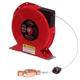 Reelcraft G3050N 50' Static Discharge Grounding Reel Spring Retractable w/ Nylon Coated Cable