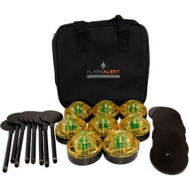FlareAlert Pro Battery Powered LED Emergency 8 Beacon Kit Yellow B8-FP-Y