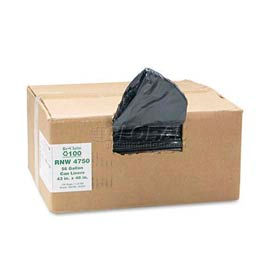 Black Recycled Can Liners - 56 Gallon 1.25 Mil 100/Case