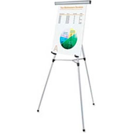 Universal® 3-Leg Telescoping Easel with Pad Retainer Adjusts 34"" to 64"" Aluminum Silver