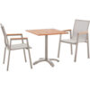 Global Industrial™ Outdoor Dining Set 27-1/2"" Square Teakwood Table & 4 Sling Armchairs