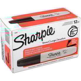 Sharpie® Permanent Marker Chisel Black Ink Anti-Roll Barrel