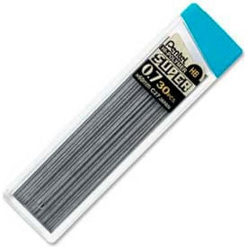 Pentel® Super Hi-Polymer Lead Refill HB Leads 0.7mm Medium Black 30/Tube