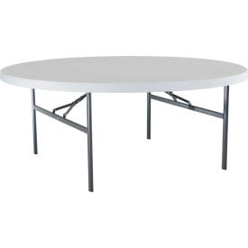 Folding Tables — Lifetime® 72″” Round Portable Folding Plastic Table White