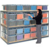 Global Industrial™ Record Storage Rack 72""W x 48""D x 84""H With Polyethylene File Boxes - Gray