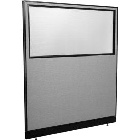 Interion® Office Partition Panel with Partial Window & Raceway 60-1/4""W x 64""H Gray