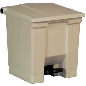 Rubbermaid® Fire Safe Step On Plastic Container 8 Gallon Beige - FG614300BEIG