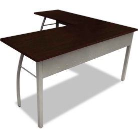 Linea Italia L-Shaped Desk - 59""W x 59""D x 29-1/2""H - Mocha - Trento Series