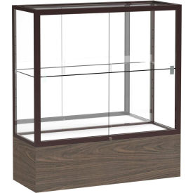 Reliant Counter Case Mirror Back Dark Bronze Frame Walnut Vinyl Base 36""L x 40""H x 14""D
