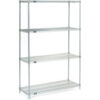 Nexel® 4 Shelf Stainless Steel Wire Shelving Unit Starter 42""W x 21""D x 54""H