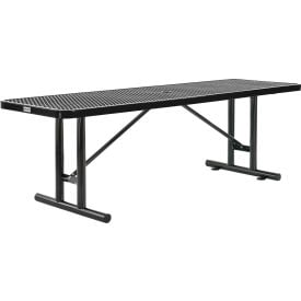 Global Industrial™ 8' Rectangular Steel Outdoor Table Expanded Metal Black
