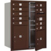 4C Horizontal Mailbox 37-1/2""H Double Column 9 MB1/2 PL Doors Front Load Bronze USPS
