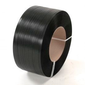 Global Industrial™ Polypropylene Strapping 5/8""W x 5400'L x 0.030"" Thick 8"" x 8"" Core Black