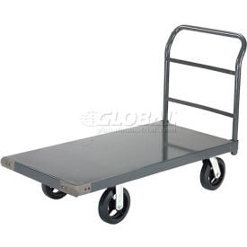 Global Industrial™ Steel Deck Platform Truck 60 x 30 2400 Lb. Capacity 8"" Rubber Casters