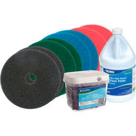 Vinyl Composite Tile (VCT) Stripping Polishing and Scrubbing Pad & Chemical Package - 20""