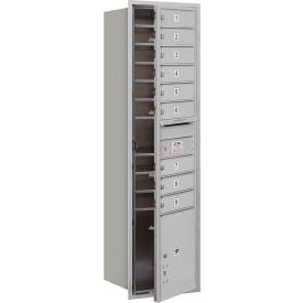 4C Horizontal Mailbox 56-3/4""H Single  9 MB1/1 PL Doors Front Load Aluminum USPS