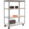 Global Industrial™ Boltless Shelf Truck w/4 Shelves & Poly Casters, 48"L x 24"W x 65"H, Gray