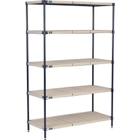 Nexel® Nexelite® 5 Shelf Vented Plastic Mat Shelving Unit Starter 36""W x 18""D x 86""H