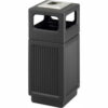 Safco® Canmeleon™ Trash Can & Ash Urn Recessed Panels 15 Gallon Black