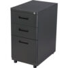 Interion® Pedestal Box File Cabinet 3 Drawers 16""W x 20""D x 29""H Charcoal