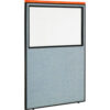 Interion® Deluxe Office Partition Panel with Partial Window 48-1/4""W x 97-1/2""H Blue
