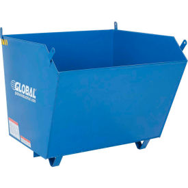 Global Industrial™ Low-Profile Self-Dumping Forklift Hopper1 Cu. Yd.6000 Lbs. Cap.Blue/Black