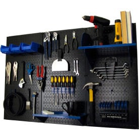 Wall Control Pegboard Standard Tool Storage Kit Black/Blue 48"" X 32"" X 9""