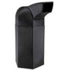 PolyTec™ Hex Waste Container with Drive-Thru Lid Black 50-Gallon