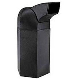 PolyTec™ Hex Waste Container with Drive-Thru Lid Black 50-Gallon