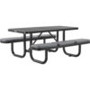 Global Industrial™ 6' Rectangular Picnic Table w/ Seat Cushions Expanded Metal Black