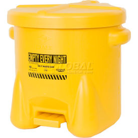 Eagle 10 Gallon Poly Waste Can W/ Foot Lever Yellow - 935FLY