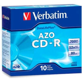 Verbatim® CD-R Discs 94935 52X 700MB/80Min Branded Slim Case 10/Pk