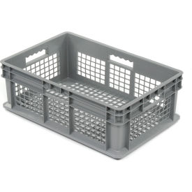 Global Industrial™ Mesh Straight Wall Container 23-3/4""Lx15-3/4""Wx8-1/4""H Gray