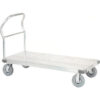 Global Industrial™ Aluminum Diamond Deck Platform Truck 48x30 1200 Lb. Cap. 8"" Pneu. Casters