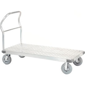 Global Industrial™ Aluminum Diamond Deck Platform Truck 48x30 1200 Lb. Cap. 8"" Pneu. Casters