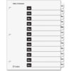 Cardinal OneStep Printable T.O.C. Divider Printed Jan to Dec 9""x11"" 12 Tabs White/White