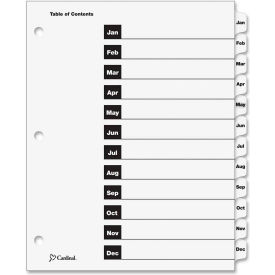 Cardinal OneStep Printable T.O.C. Divider Printed Jan to Dec 9""x11"" 12 Tabs White/White
