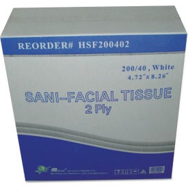Sani Facial Tissue 2-Ply White 40 Sheets/Box