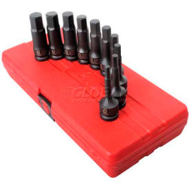 Sunex Tools 2639 10 PC. 1/2"" Drive 6MM-19MM Metric Impact Hex Driver Set W/ Blow Molded Case