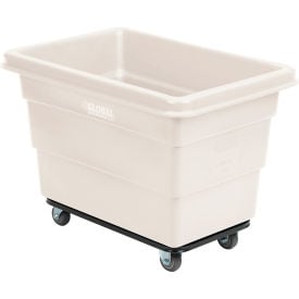 Global Industrial™ Plastic Bulk Box Truck 6 Bushel Steel Chassis Base White