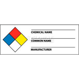 NMC WOL8ALV NFPA Chemical Label 1-1/2"" X 4"" Red/Yellow/White/Blue PSV
