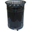 Global Industrial™ Outdoor Extra Heavy-Duty Slatted Steel Trash Can 36 Gallon 39""H Black
