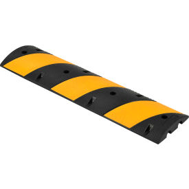 Global Industrial™ Portable Rubber Speed Bump 48""L Black W/ Yellow Stripes