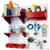 Wall Control Pegboard Hobby Craft Organizer Storage Kit White/Red 32"" X 32"" X 9""